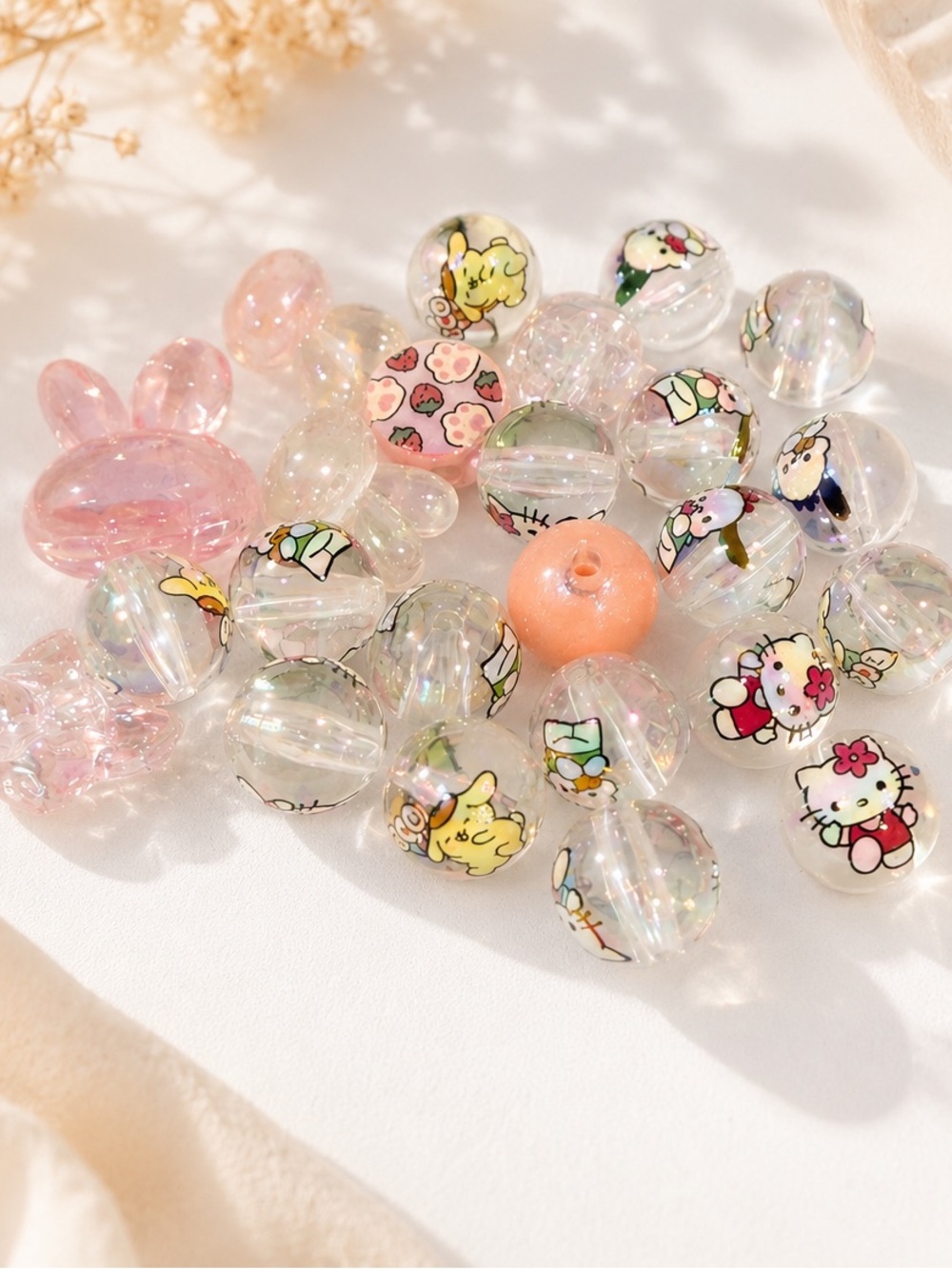 24 Sanrio hello kitty Pink Beadable pen crafts kawaii l gift Pompurin pochacco